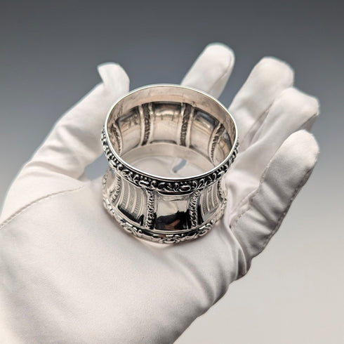 フレンチアンティーク 950純銀製 ナプキンリング 28g